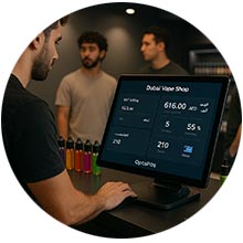 POS System using in A Vape Shop Dubai